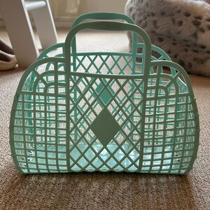 mint shower caddy/rubber purse/basket